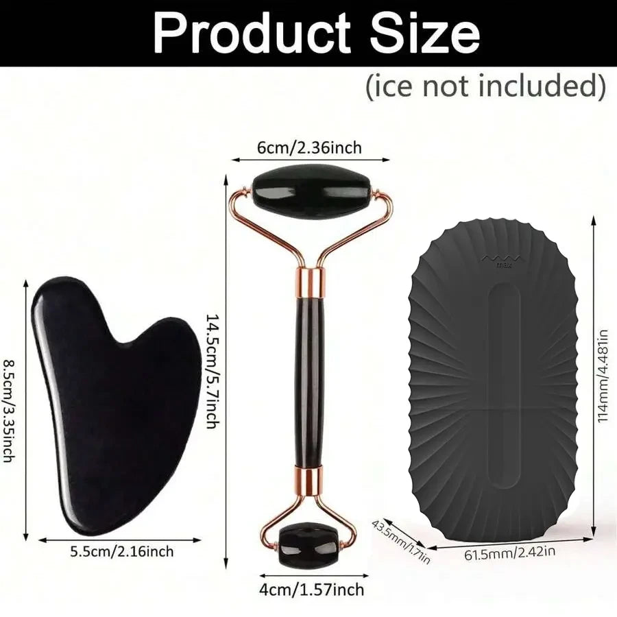 3-in-1 Ice Face Roller and Gua Sha Set